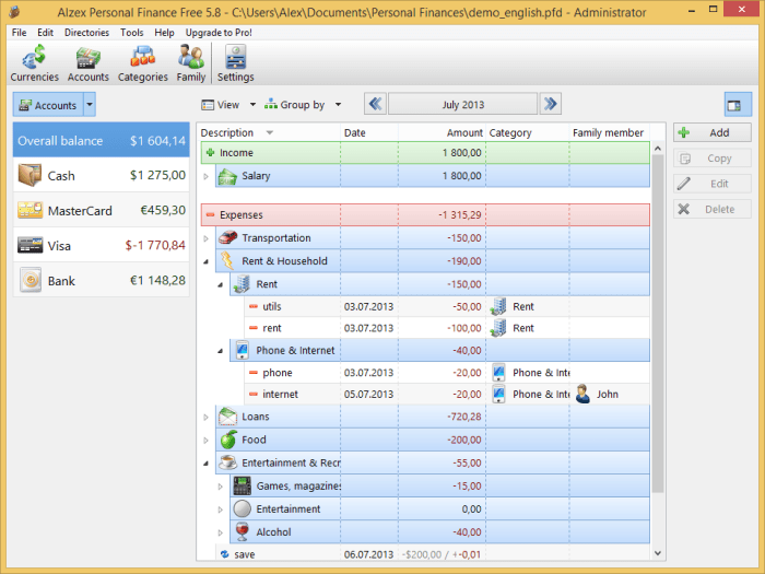 Budget software simple windows