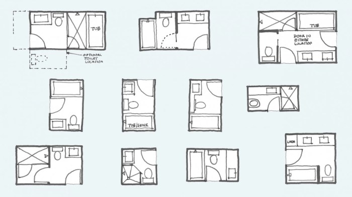 Layouts side bathrooms