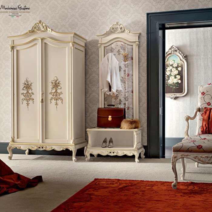 Lusso armadio armadi ante classico raffaello wardrobes classici oro noce zona idfdesign letto wooden