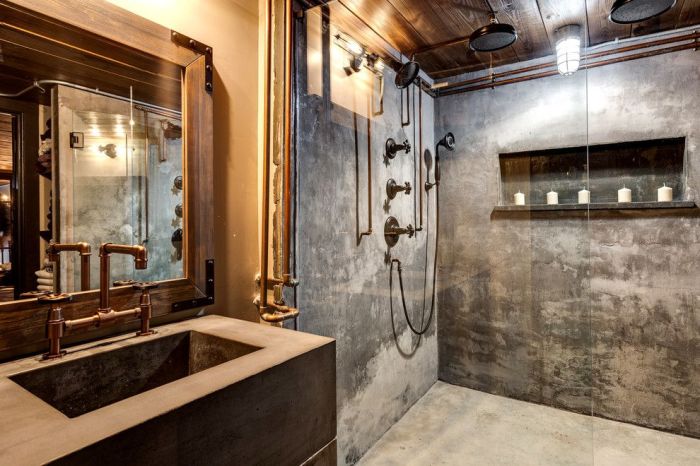 Industrial bathroom georgia construction custom ideas bathrooms concrete decor accessories